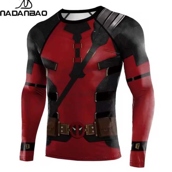 NEW Superhero T Shirt Adult Unisex Halloween Deadpool Cosplay Costume - Picture 4 of 8